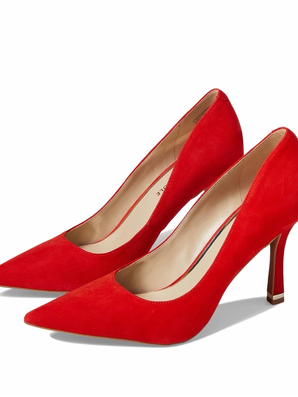 Kenneth Cole New York Scarlet Red Suede Pointed-Toe Pumps
